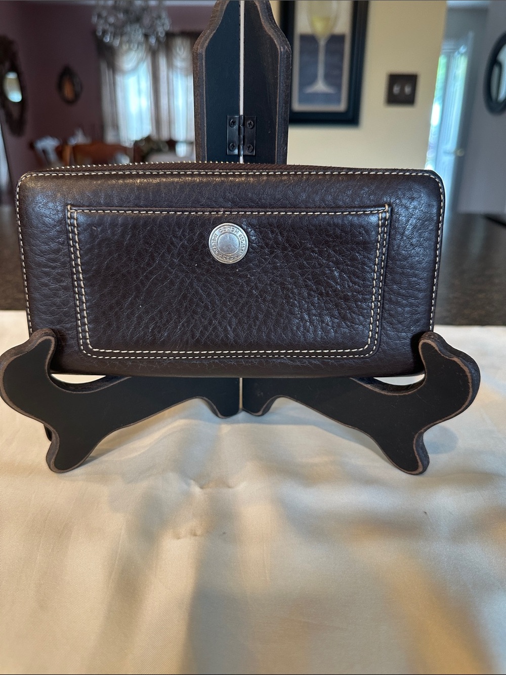 Vintage Coach Long Zip Around Wallet Brown